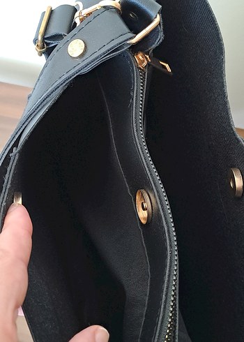 Klasik Siyah Deri Kadın Çanta - Görsel 7