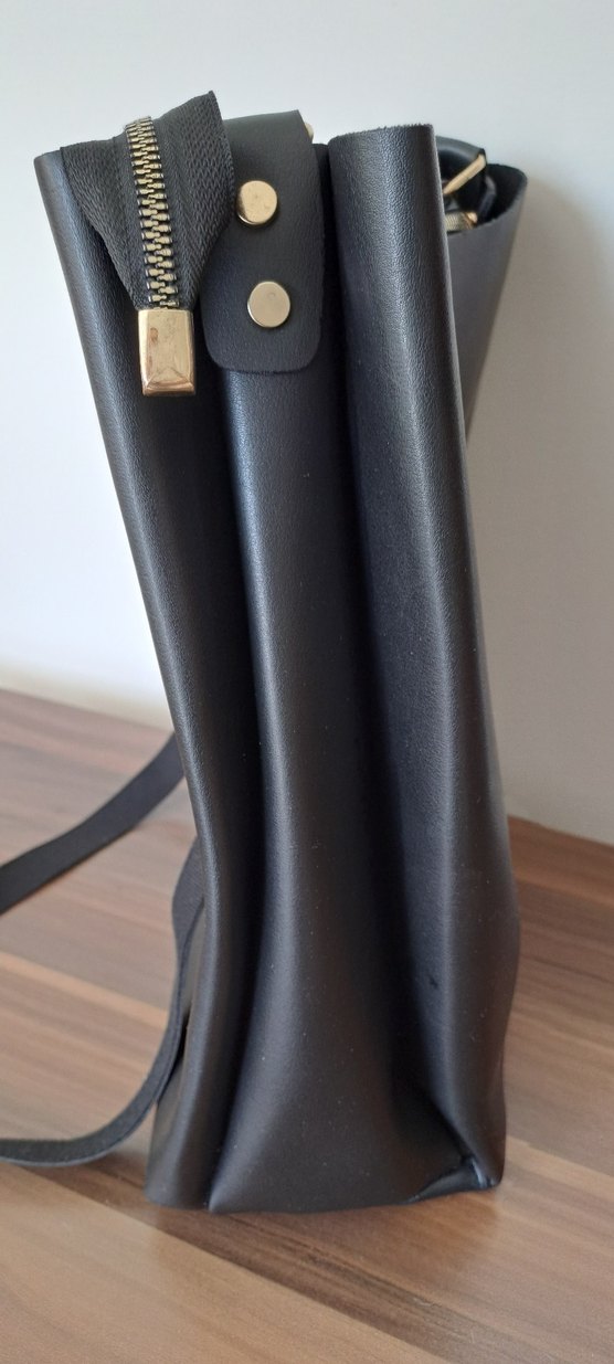 Klasik Siyah Deri Kadın Çanta - Görsel 4