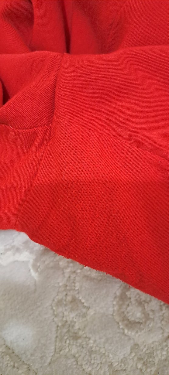 Kadın Kırmızı Salaş dökümlü Pantolon - Görsel 5