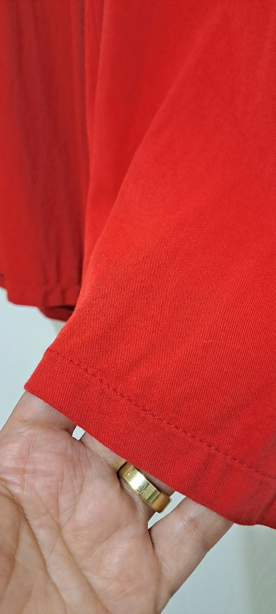 Kadın Kırmızı Salaş dökümlü Pantolon - Görsel 3