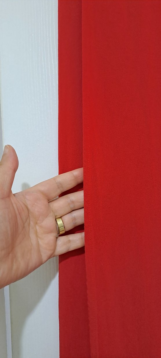 Kadın Kırmızı Salaş dökümlü Pantolon - Görsel 2