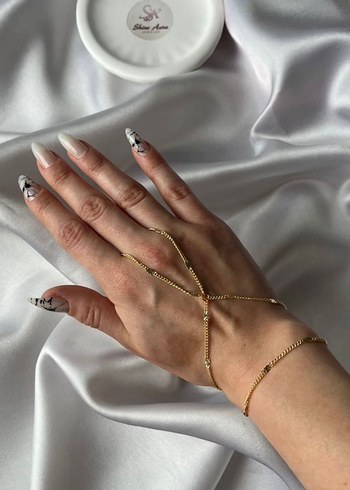 Altın Renk Zincir Detaylı Kadın El Zinciri Şahmeran - Görsel 3