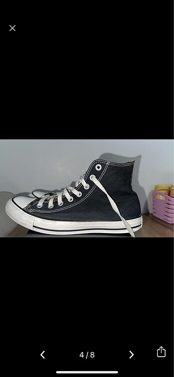 43 Beden siyah Renk bilekli converse siyah