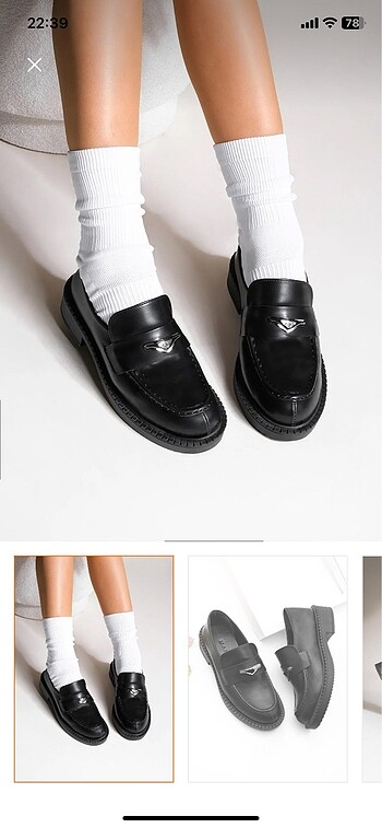 39 Beden siyah Renk Loafer