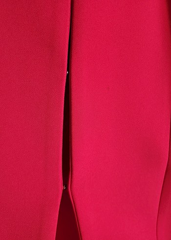Fuşya rengi uzun kesim pardesü/Kap - Görsel 5
