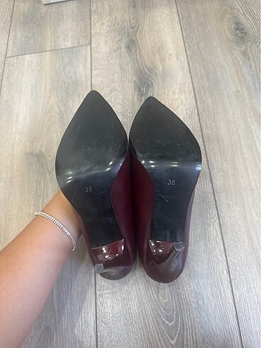 38 Beden bordo Renk Bordo Stiletto Ayakkabı