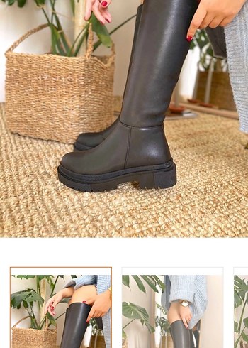 Kahverengi Kadın Dizüstü Kürklü Topuklu Çizme - Görsel 2