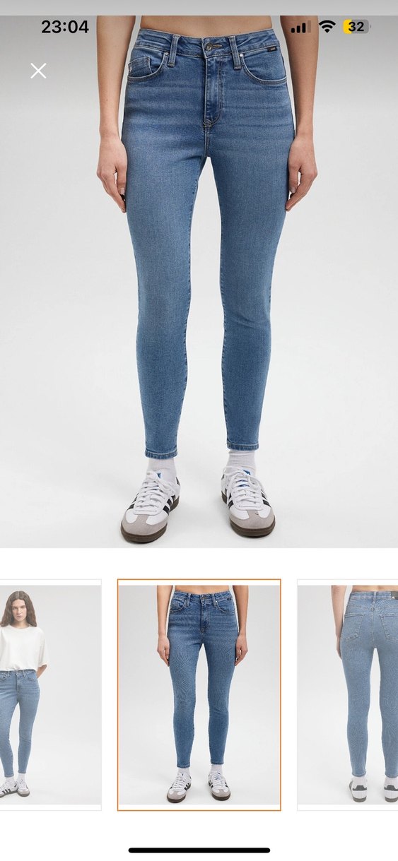 Düğmeli Mavi Kadın Kot Pantolon - Görsel 2