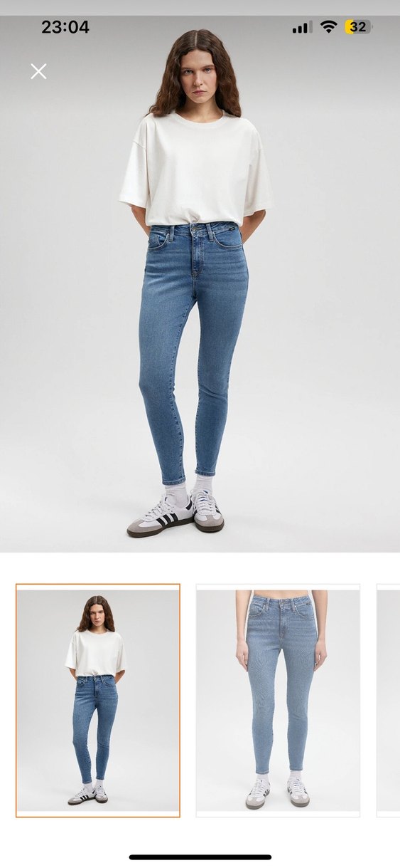 Düğmeli Mavi Kadın Kot Pantolon - Görsel 3