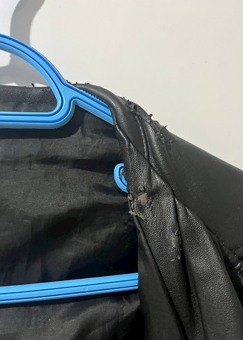 Kadın Siyah Deri Kemerli Ceket - Görsel 5