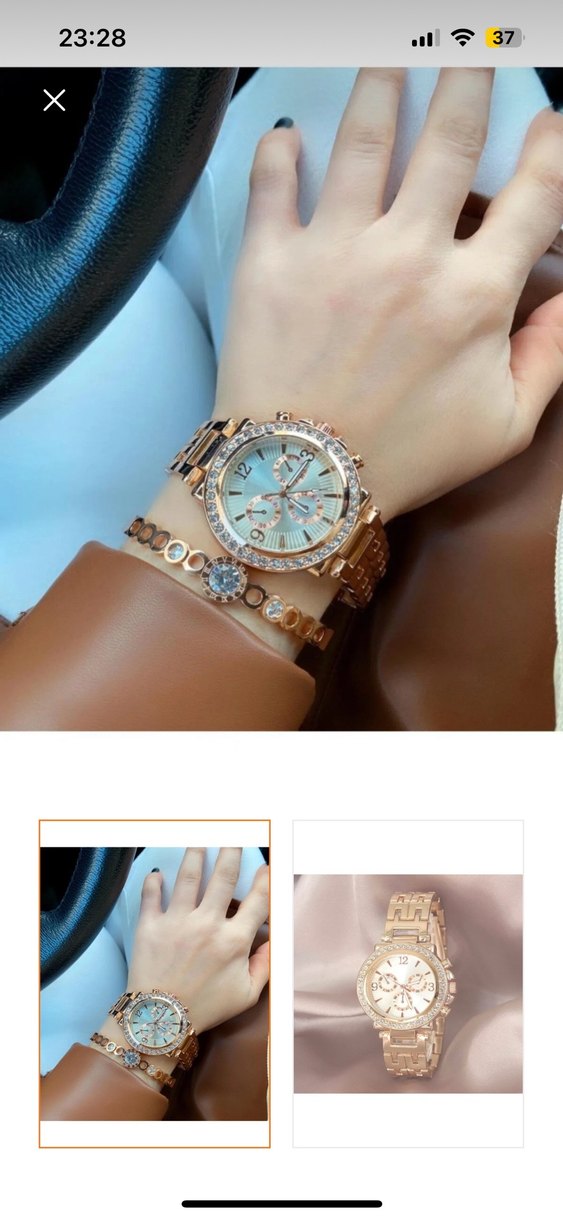 Parlak Altın Renkli Kadın Saat - Görsel 2