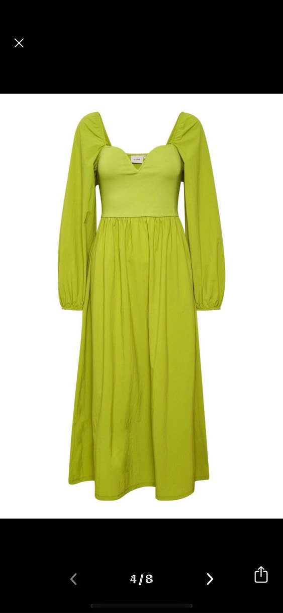 Uzun Kollu Drapeli Sarı Uzun Elbise - Görsel 2