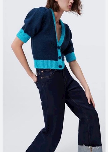 Mavi Triko Mini Hırka - Görsel 7