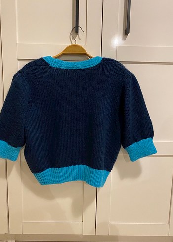 Mavi Triko Mini Hırka - Görsel 4