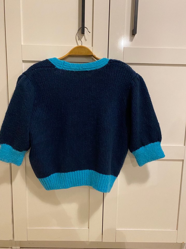 Mavi Triko Mini Hırka - Görsel 4