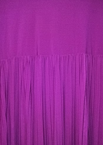 Uzun Kollu Mor Piliseli Bohem Elbise - Görsel 3