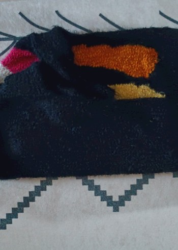 Renkli Desenli Kısa Kadın Kazak - Görsel 2