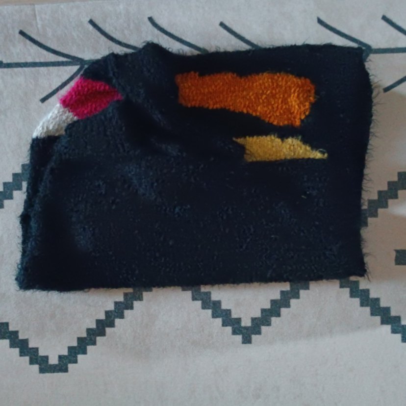 Renkli Desenli Kısa Kadın Kazak - Görsel 2