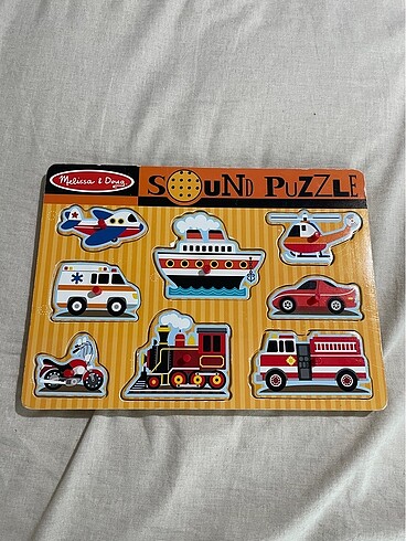 Melissa&doug marka ahsap sesli araclar puzzle