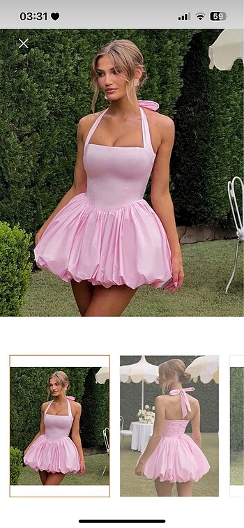 Pembe balon etek prenses elbise