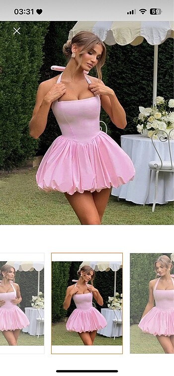 s Beden pembe Renk Pembe balon etek prenses elbise