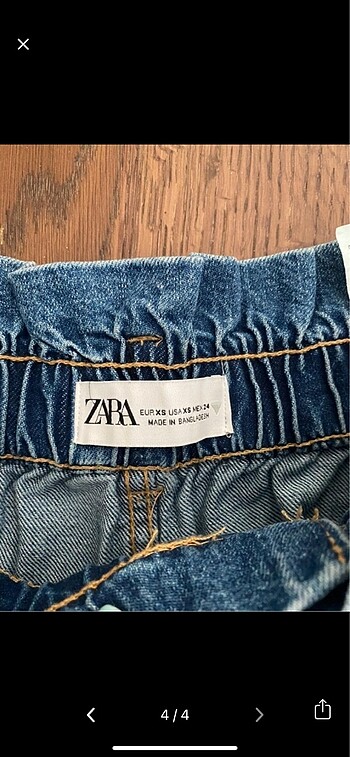 xs Beden mavi Renk Zara Beli Lastikli Balloon Fit Pantolon