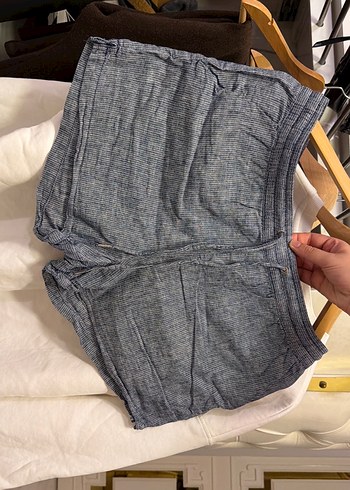 Çizgili lacivert Mini Şort - Görsel 4