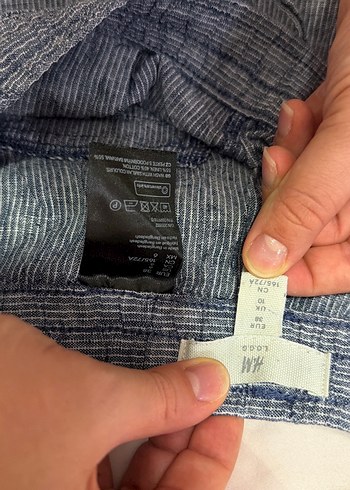 Çizgili lacivert Mini Şort - Görsel 8