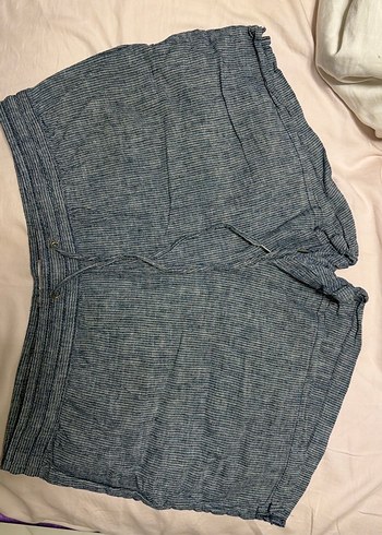 Çizgili lacivert Mini Şort - Görsel 2