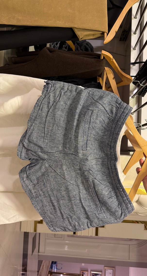 Çizgili lacivert Mini Şort - Görsel 5