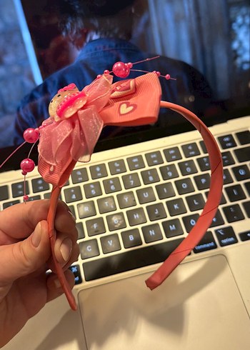 Pembe Fiyonklu Çocuk Saç taç hello kitty - Görsel 2