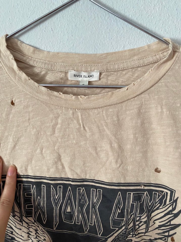 Bej Baskılı Tişört - Görsel 2