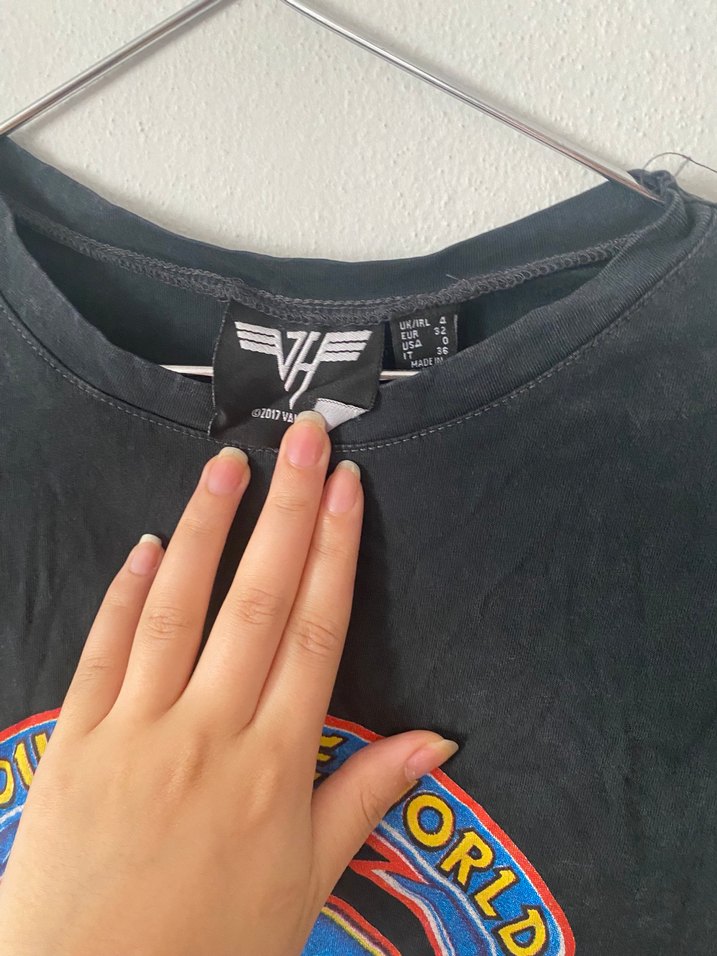 Kızlar için Siyah Rock Punk Baskılı Tişört - Görsel 3