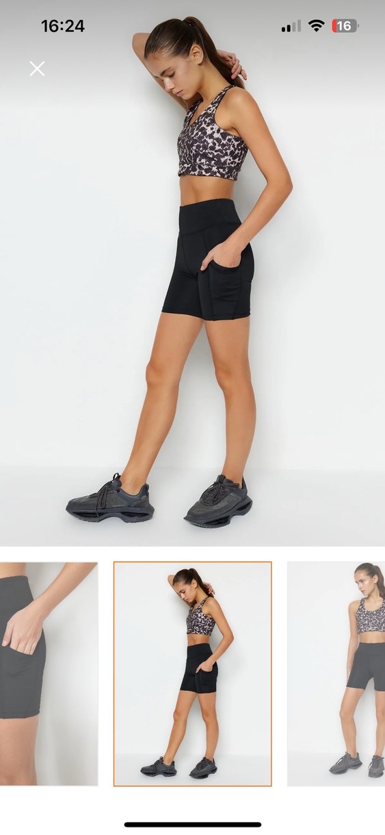 Siyah Rahat Kumaşlı Slim Hamile Şortu - Görsel 2