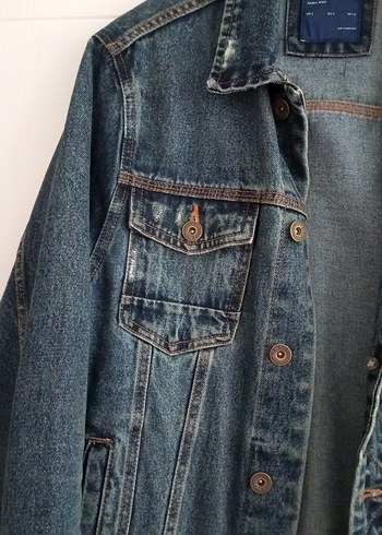 Zara Zara marka erkek Mavi Denim Ceket Düğmeli