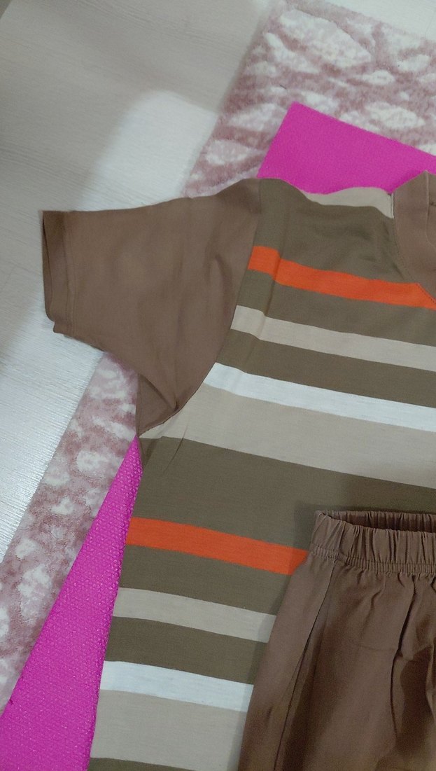 Kahverengi Çizgili erkek Pijama Takımı - Görsel 4