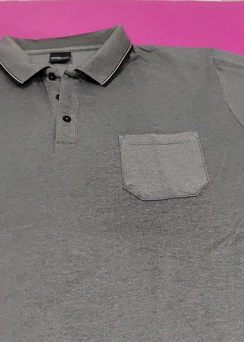 Erkek Gri Düğmeli Polo Yaka Tişört 4×L - Görsel 7