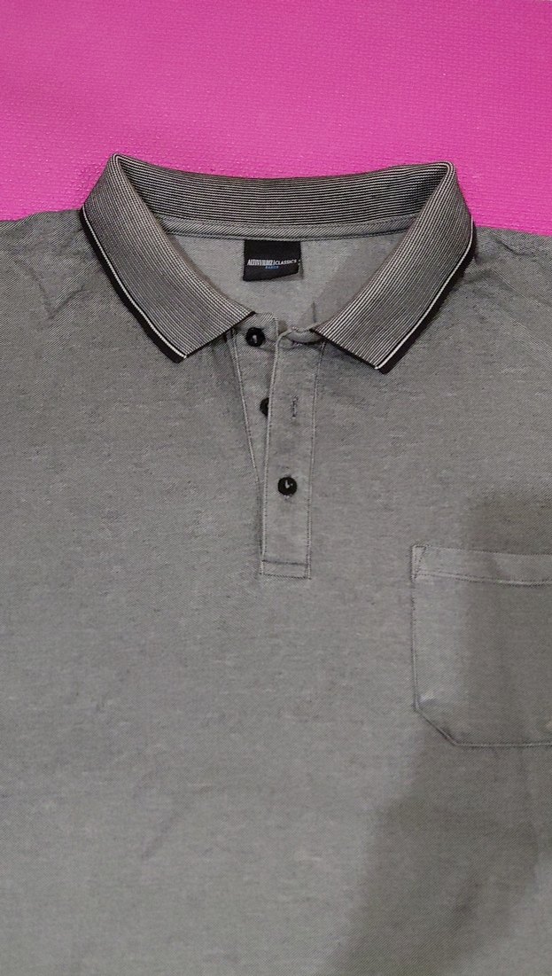 Erkek Gri Düğmeli Polo Yaka Tişört 4×L - Görsel 3