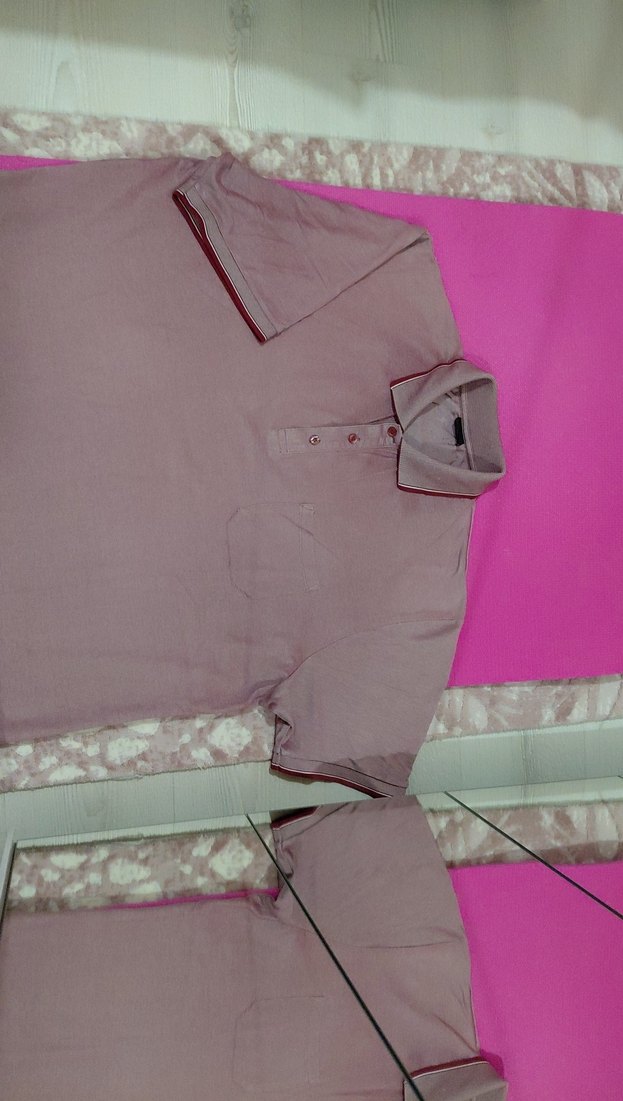 bordo Kısa Kollu Polo Tişört - Görsel 3