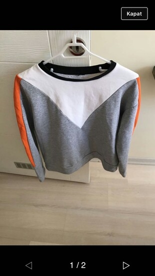 turuncu gri beyaz sweat