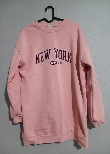 Pembe Uzun Kollu Street Sweatshirt
