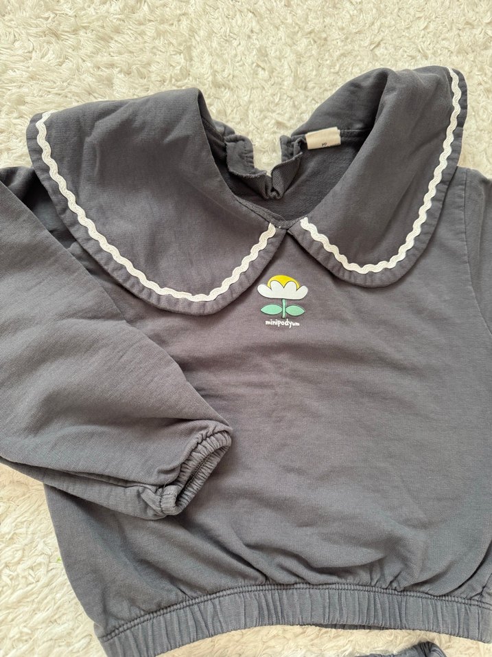 Uzun Kollu Gri Bebek Kız Takımı - Görsel 2