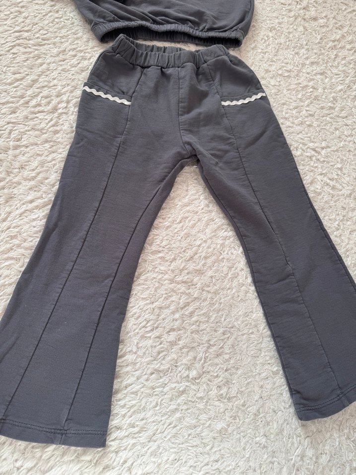 Uzun Kollu Gri Bebek Kız Takımı - Görsel 3