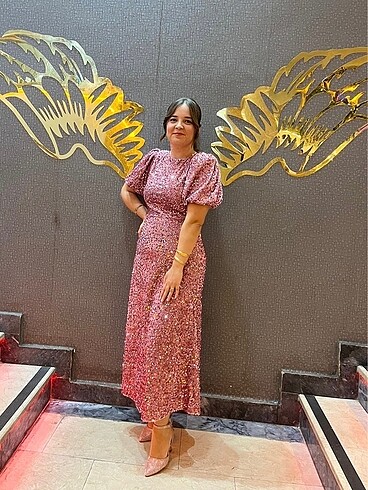 Kadife pul payet elbise - Görsel 2