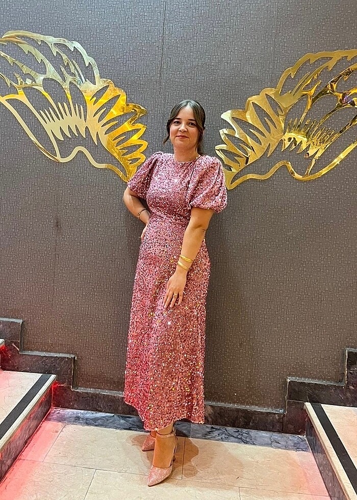 Kadife pul payet elbise - Görsel 2