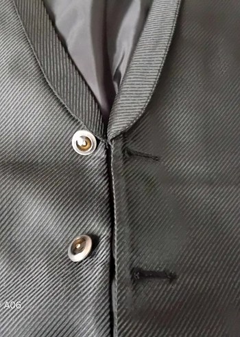 Erkek Siyah Düğmeli Uzun Ceket pantolon yelek takım - Görsel 2