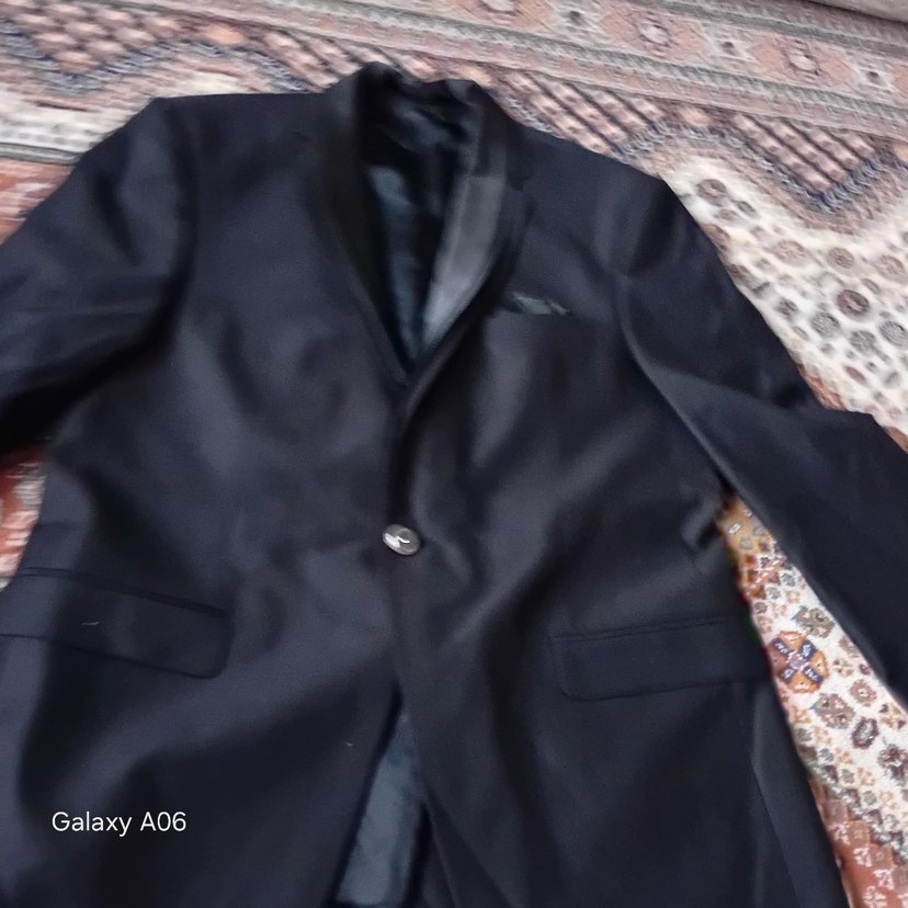 Erkek Siyah Düğmeli Uzun Ceket pantolon yelek takım - Görsel 3