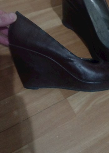 Kahverengi Kadın Klasik Dolgu Topuklu Ayakkabı - Görsel 3