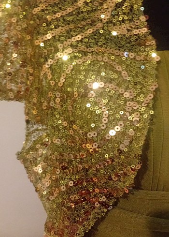 Askılı Drapeli Uzun Kadın Abiye Elbise - Görsel 4