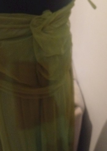 Askılı Drapeli Uzun Kadın Abiye Elbise - Görsel 7